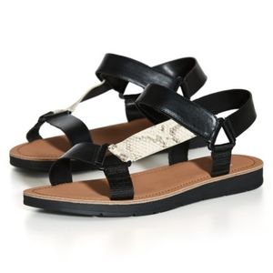 EVANS WIDE FIT Snake Sporty Strap Sandal -black Size 9 EEE COMFORT